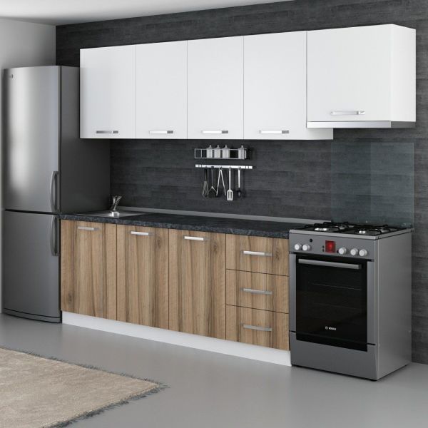 Minar 270 Cm Mutfak Dolabı Beyaz Dore 270-D4