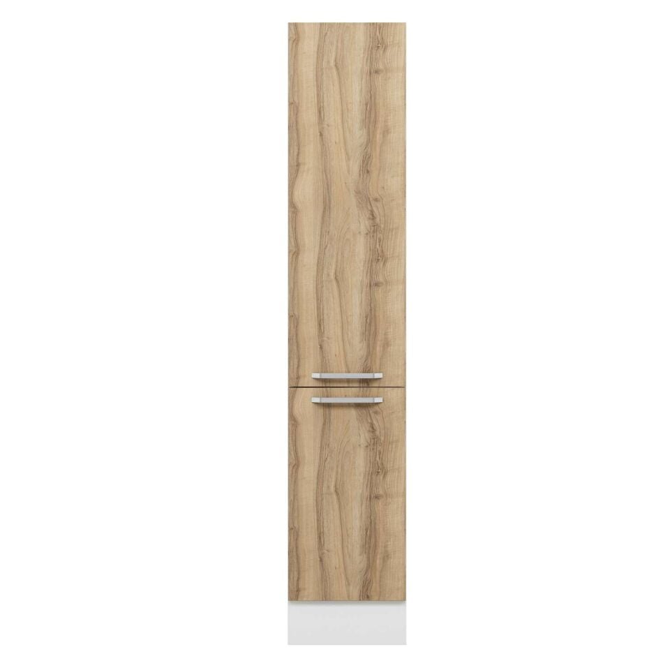 Alvinka Mutfak Modül Duz 40-H210Cm Boy Dolabı Beyaz Dore Mdf