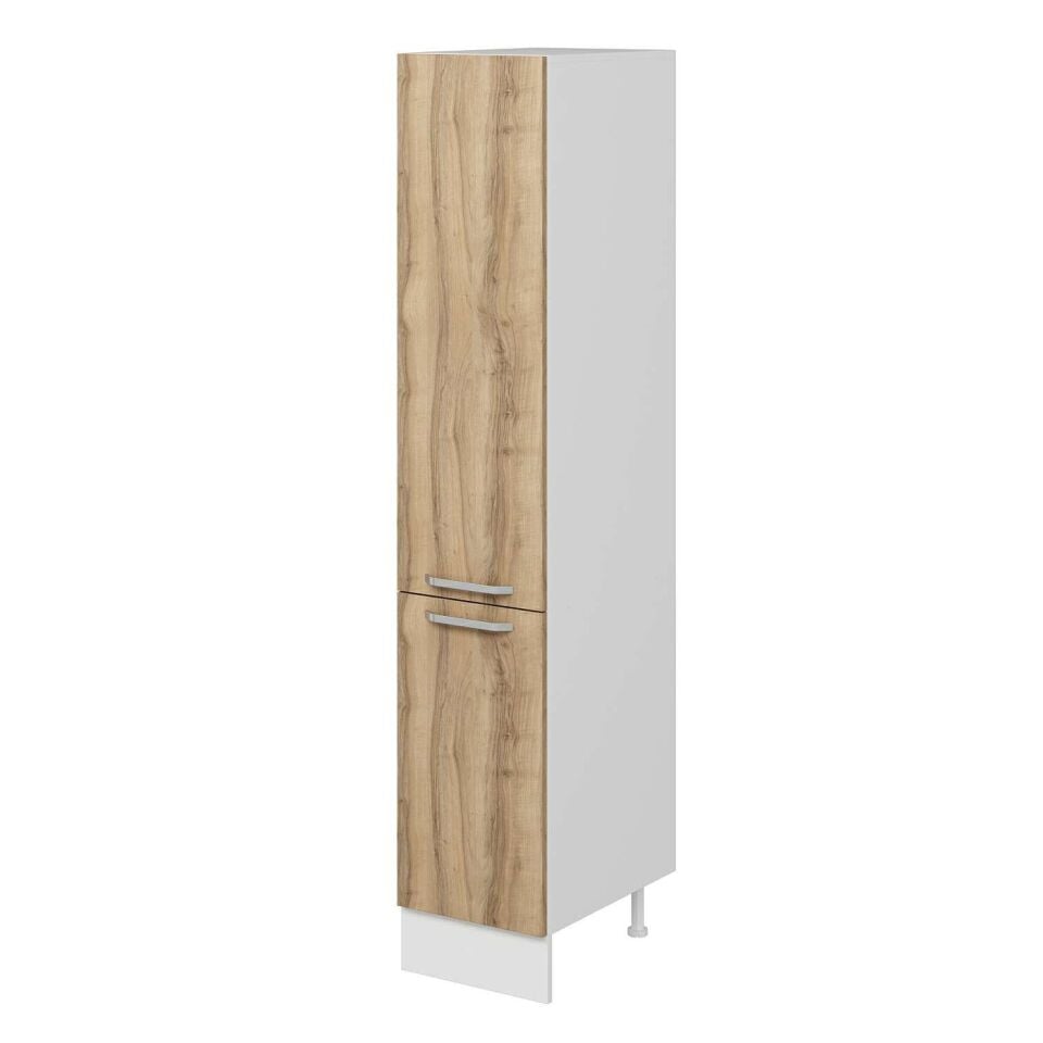 Alvinka Mutfak Modül Duz 40-H210Cm Boy Dolabı Beyaz Dore Mdf