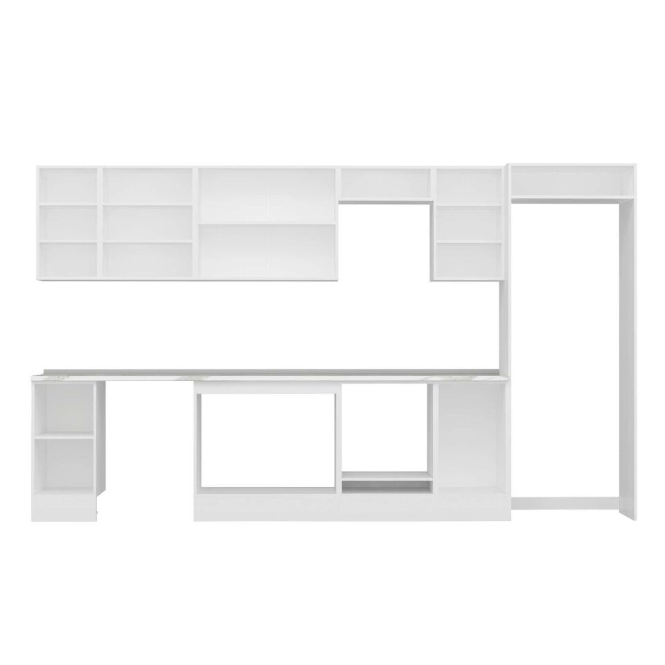 Alvinka 375X222 Cm High Gloss Mutfak Dolabı Mb-E90S40S45-2 High Gloss | Antrasit - Suntalam