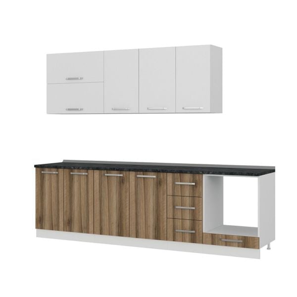 Minar 270 Cm Mutfak Dolabı Beyaz Dore 270-D6