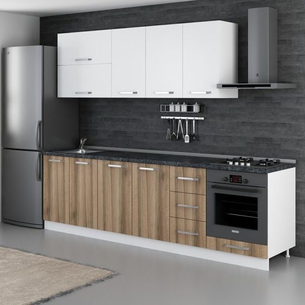 Minar 270 Cm Mutfak Dolabı Beyaz Dore 270-D6