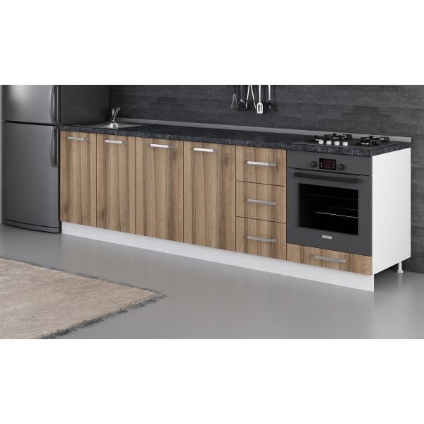 Minar 270 Cm Mutfak Dolabı Beyaz Dore 270-D6-Alt Modül