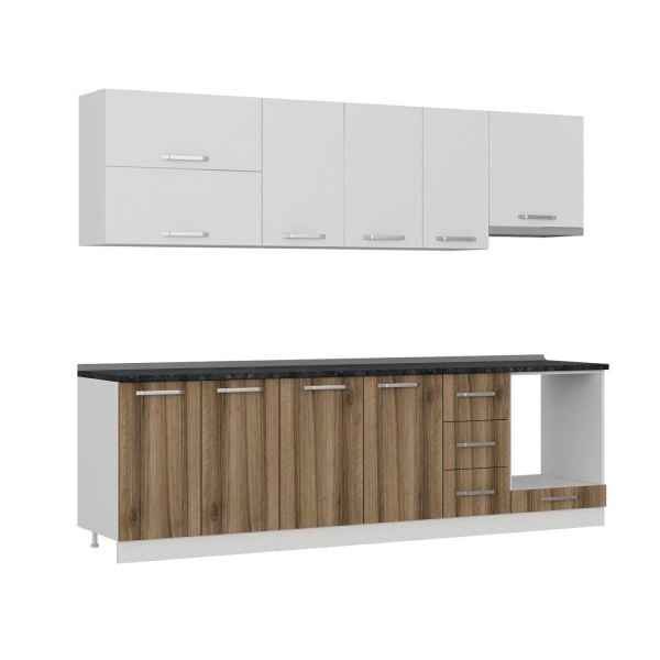 Minar 270 Cm Mutfak Dolabı Beyaz Dore 270-D8