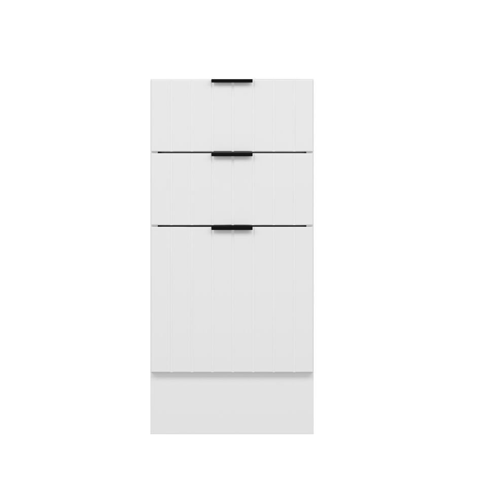 Alvinka Mutfak Modül Mbr_B Alt 3Ç1B2K 40Cm Dolap Beyaz Beyaz Mdf