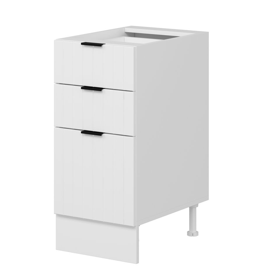 Alvinka Mutfak Modül Mbr_B Alt 3Ç1B2K 40Cm Dolap Beyaz Beyaz Mdf