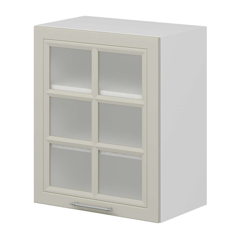 Alvinka Mutfak Modül Mbr_C Üst 1Dk2R 60-H72Cm Dolap Cam Beyaz Kumtaşı Mdf