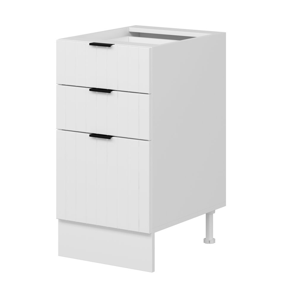 Alvinka Mutfak Modül Mbr_B Alt 3Ç1B2K 45Cm Dolap Beyaz Beyaz Mdf