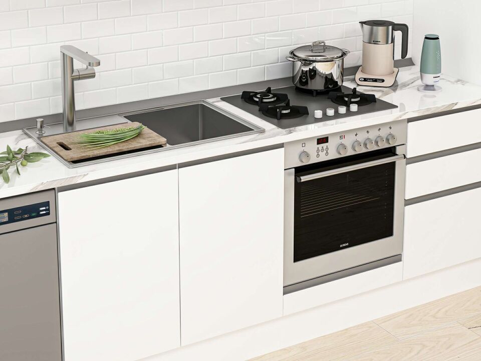 Alvinka 380X222 Cm High Gloss Mutfak Dolabı Mb-E90S40S50-1 High Gloss | Beyaz - Mdf