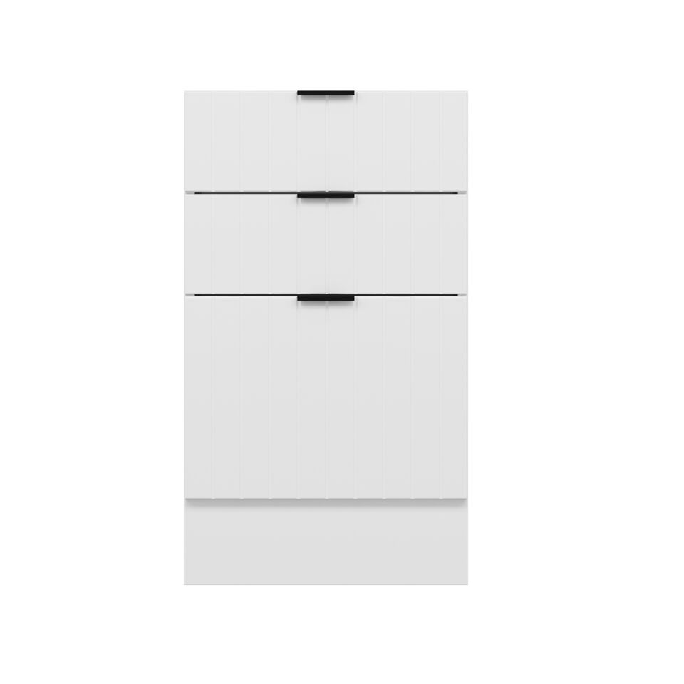 Alvinka Mutfak Modül Mbr_B Alt 3Ç1B2K 50Cm Dolap Beyaz Beyaz Mdf