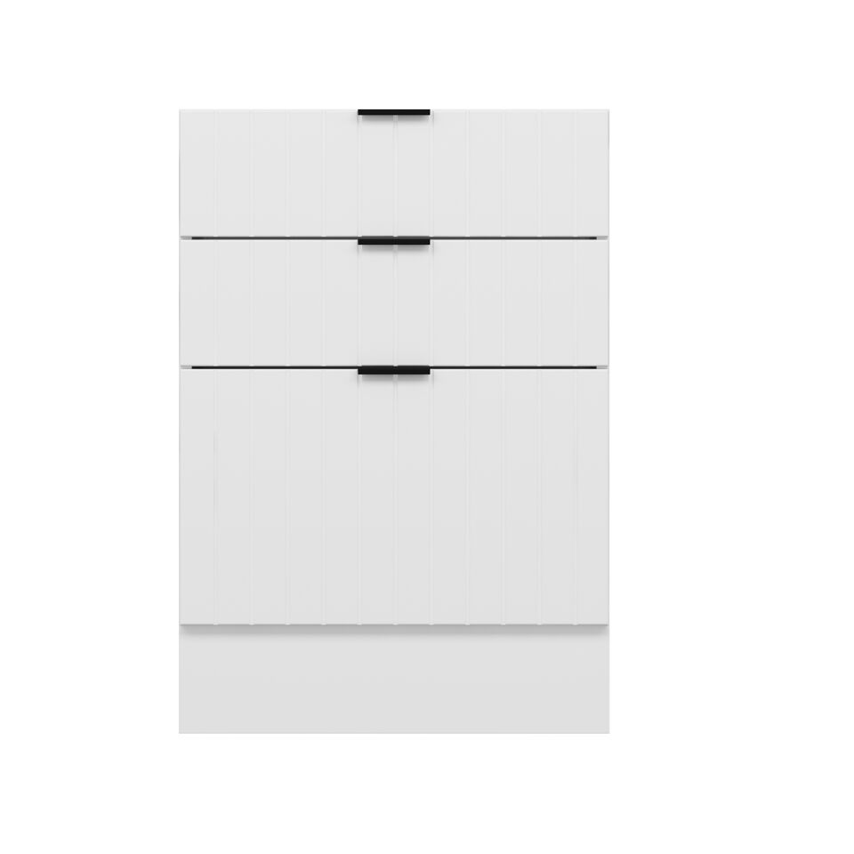 Alvinka Mutfak Modül Mbr_B Alt 3Ç1B2K 60Cm Dolap Beyaz Beyaz Mdf