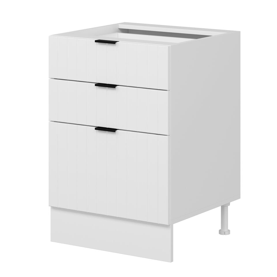 Alvinka Mutfak Modül Mbr_B Alt 3Ç1B2K 60Cm Dolap Beyaz Beyaz Mdf