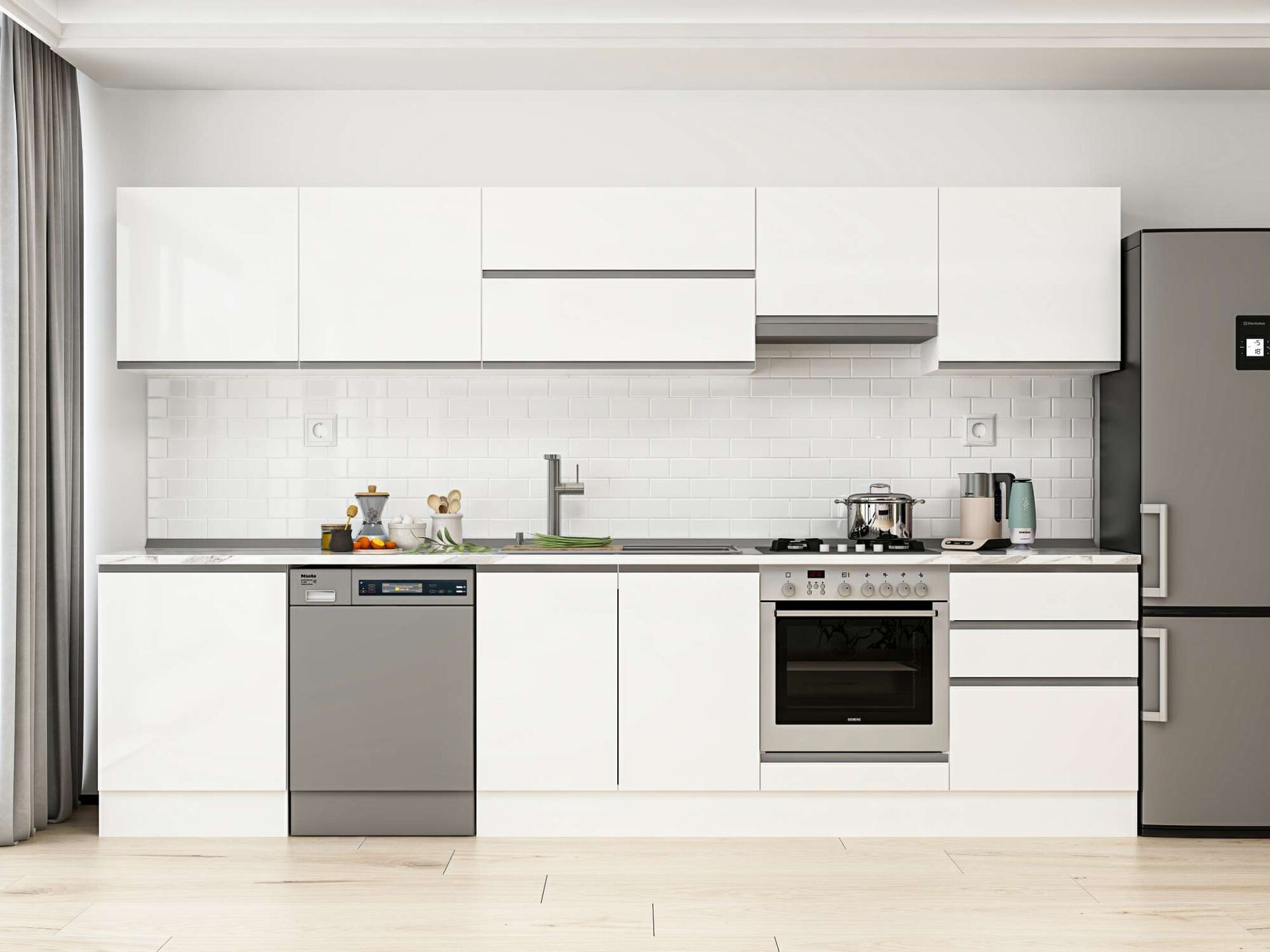 Alvinka 320X210 Cm High Gloss Mutfak Dolabı M-E80S60S60-1 High