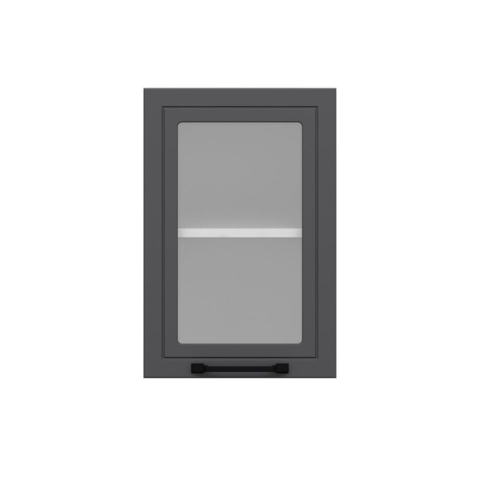 Alvinka Mutfak Modül Mbr_A Üst 1Dk1R 40-H60Cm Dolap Cam Beyaz Antrasit