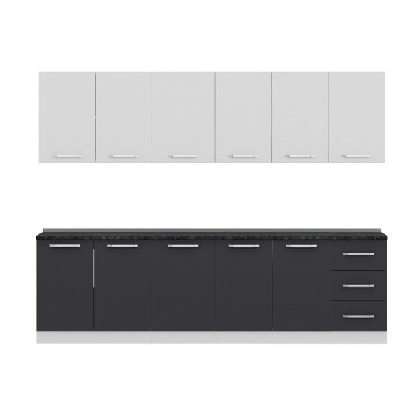 Minar 275 Cm Mutfak Dolabı Beyaz Antrasit 275-A1