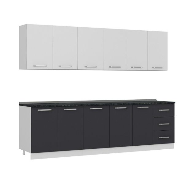 Minar 275 Cm Mutfak Dolabı Beyaz Antrasit 275-A1