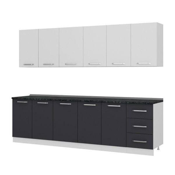 Minar 275 Cm Mutfak Dolabı Beyaz Antrasit 275-A1