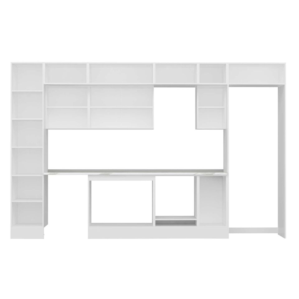Alvinka 380X240 Cm High Gloss Mutfak Dolabı Mbb-E90B45S45-3 High Gloss | Antrasit - Suntalam