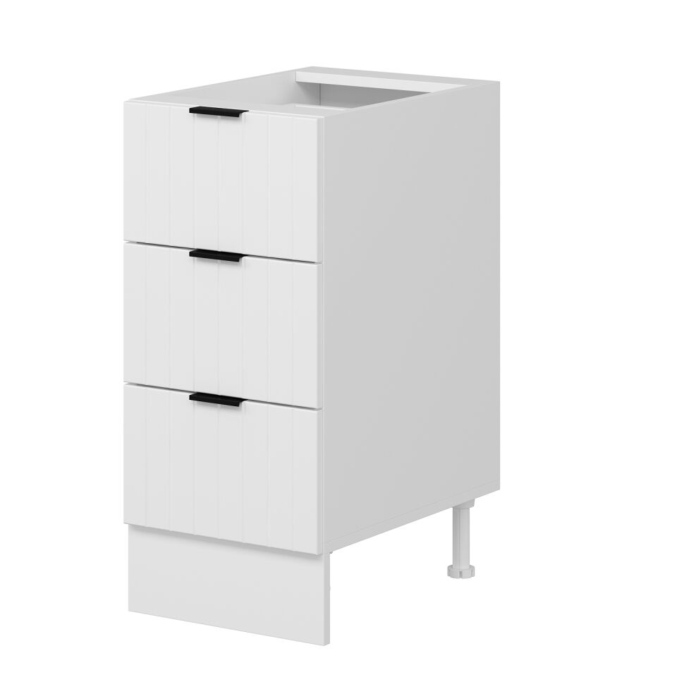 Alvinka Mutfak Modül Mbr_B Alt 3Ç 40Cm Dolap Beyaz Beyaz Mdf