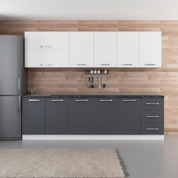 Minar 275 Cm Mutfak Dolabı Beyaz Antrasit 275-A2