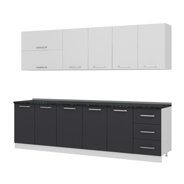 Minar 275 Cm Mutfak Dolabı Beyaz Antrasit 275-A2