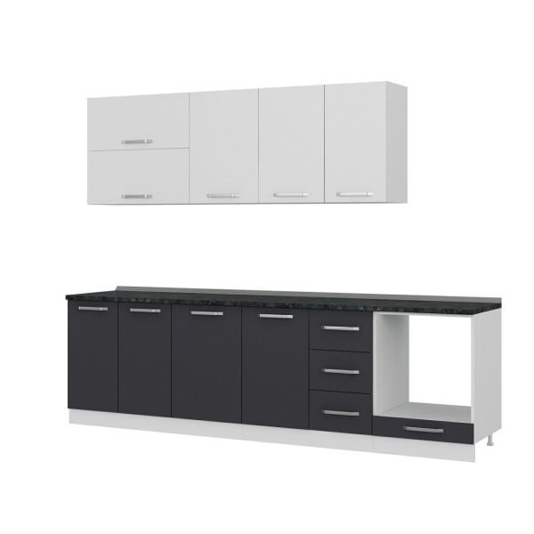 Minar 275 Cm Mutfak Dolabı Beyaz Antrasit 275-A3