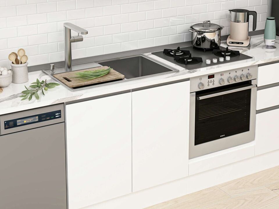 Alvinka 320X210 Cm High Gloss Mutfak Dolabı M-E80S60S60-2 High Gloss | Beyaz - Suntalam