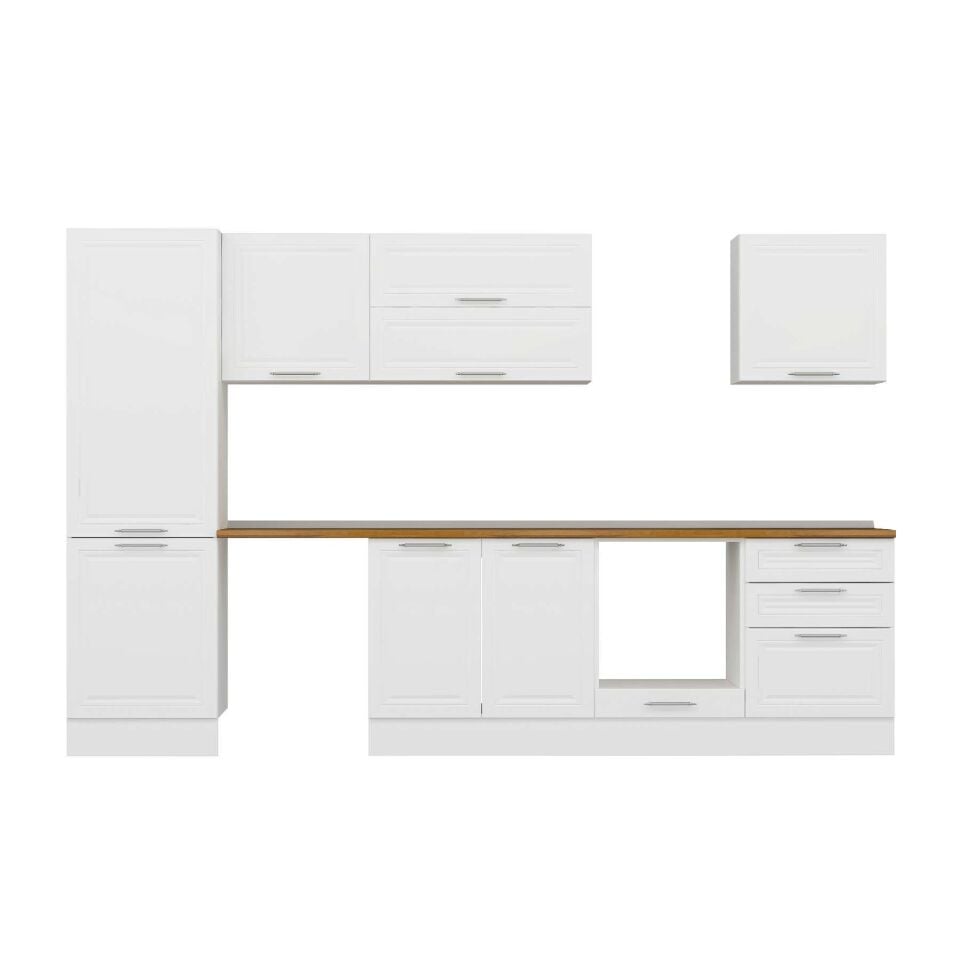 Alvinka 330X210 Cm Klasik Mebran Mutfak Dolabı Mb-E90B60S60-2 Mebran | Beyaz - Suntalam