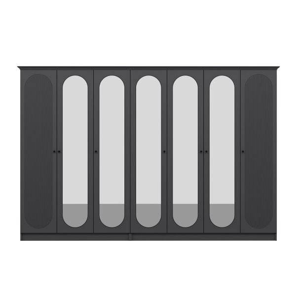 Kale 7 Kapak 5A 4Ç Dolap Antrasit - Mebran Defne Ayna Antr