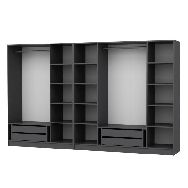 Kale 7 Kapak 5A 4Ç Dolap Antrasit - Mebran Defne Ayna Antr