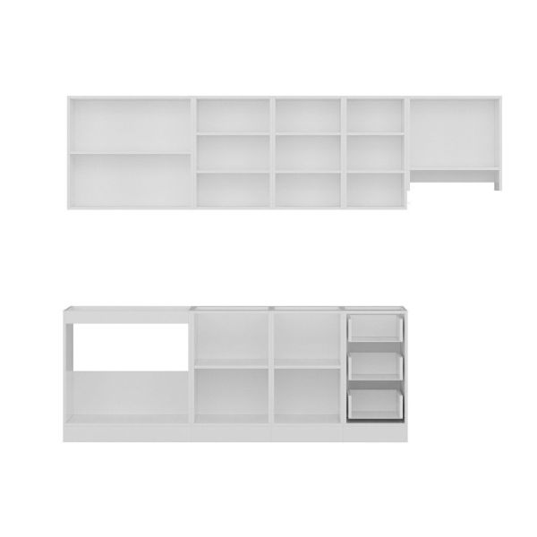 Minar 275 Cm Mutfak Dolabı Beyaz Antrasit 275-A4