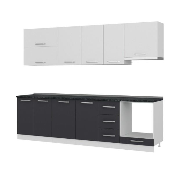 Minar 275 Cm Mutfak Dolabı Beyaz Antrasit 275-A5