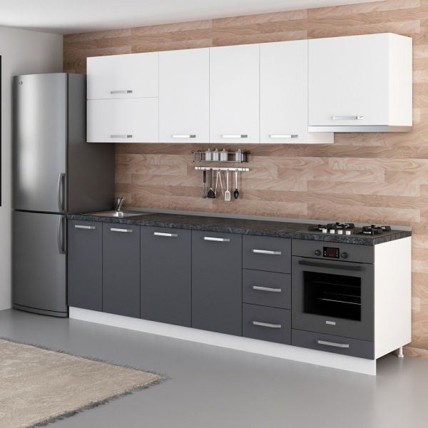 Minar 275 Cm Mutfak Dolabı Beyaz Antrasit 275-A5