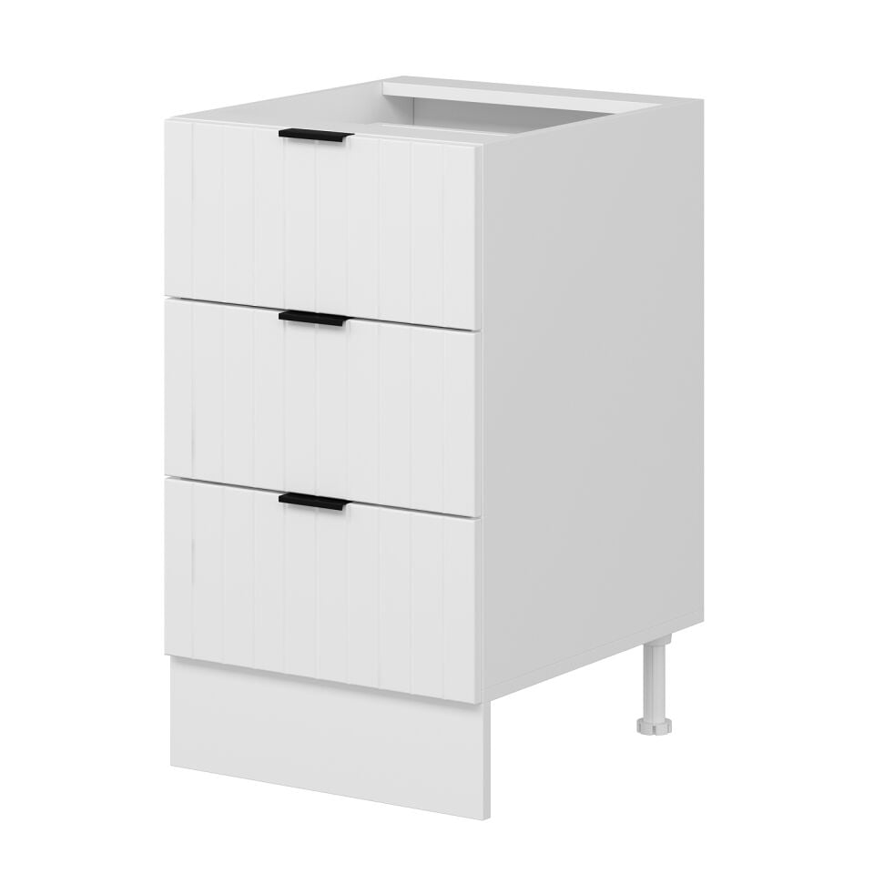 Alvinka Mutfak Modül Mbr_B Alt 3Ç 50Cm Dolap Beyaz Beyaz Mdf