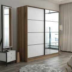 Minar Kale210Y 2K Sürgülü Dolap 220G - Dore Aynalı Byz
