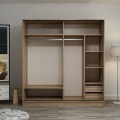 Minar Kale210Y 2K Sürgülü Dolap 220G - Dore Aynalı Byz