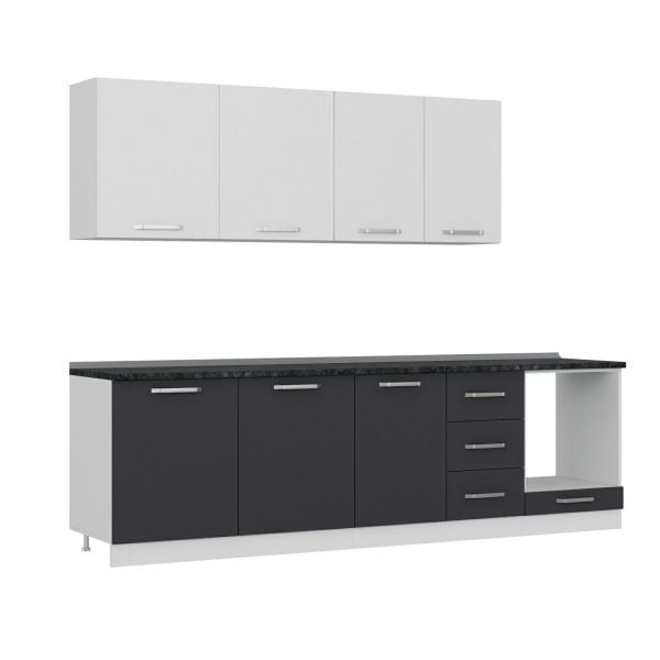 Minar 275 Cm Mutfak Dolabı Beyaz Antrasit 275-A6