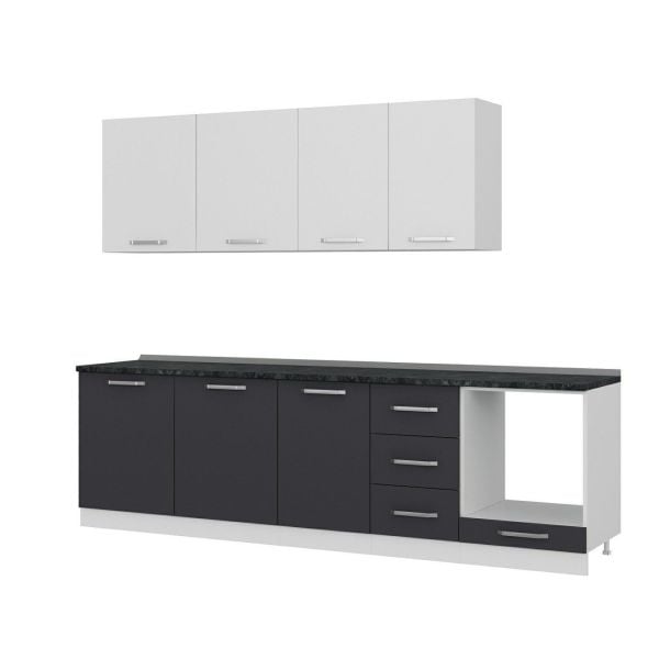 Minar 275 Cm Mutfak Dolabı Beyaz Antrasit 275-A6