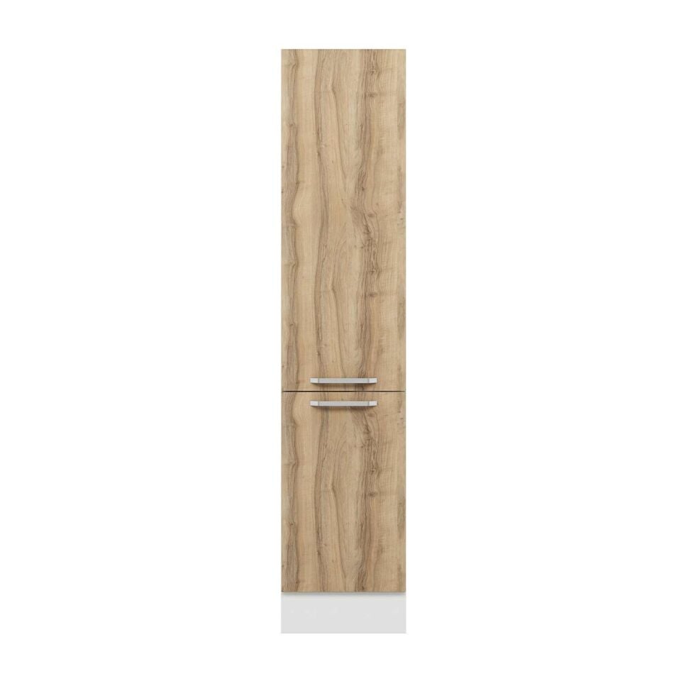 Alvinka Mutfak Modül Duz 45-H210Cm Boy Dolabı Beyaz Dore Mdf