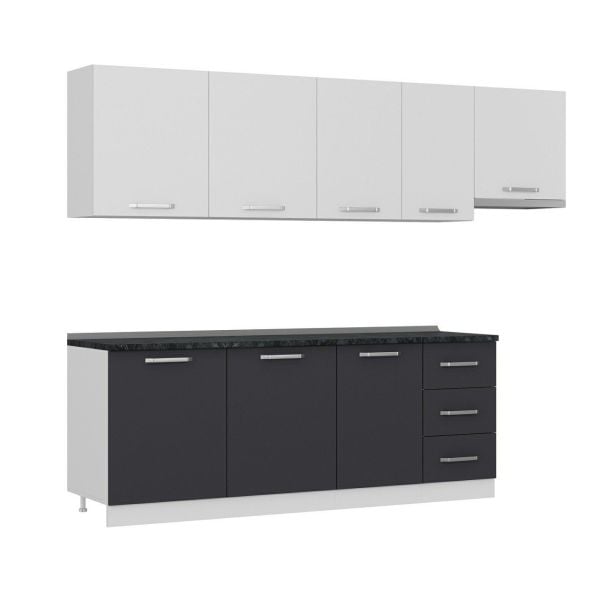 Minar 275 Cm Mutfak Dolabı Beyaz Antrasit 275-A7