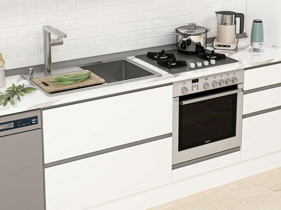 Alvinka 385X240 Cm High Gloss Mutfak Dolabı Mbb-E90B45S50-2 High Gloss | Beyaz - Suntalam