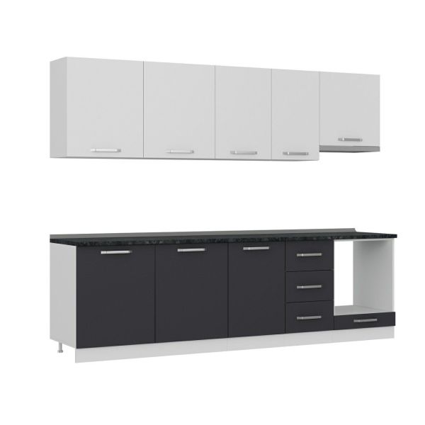 Minar 275 Cm Mutfak Dolabı Beyaz Antrasit 275-A8