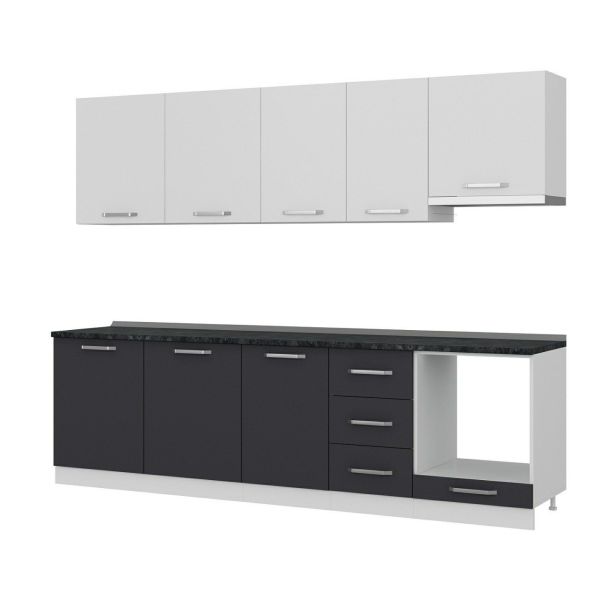 Minar 275 Cm Mutfak Dolabı Beyaz Antrasit 275-A8