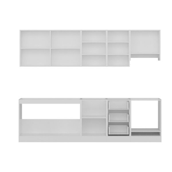 Minar 275 Cm Mutfak Dolabı Beyaz Antrasit 275-A8