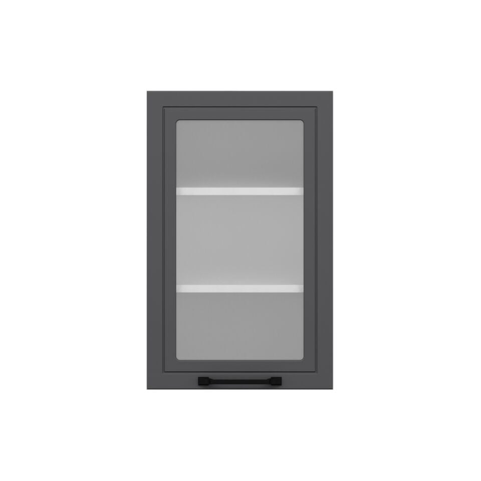 Alvinka Mutfak Modül Mbr_A Üst 1Dk2R 45-H72Cm Dolap Cam Beyaz Antrasit