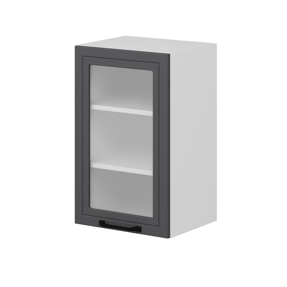 Alvinka Mutfak Modül Mbr_A Üst 1Dk2R 45-H72Cm Dolap Cam Beyaz Antrasit