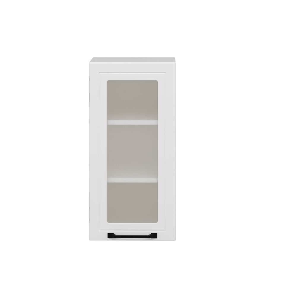 Alvinka Mutfak Modül Üst Dolap Ledli 1Dk2R 35-H72 Mbr A Cam Beyaz Beyaz Mdf Gövde