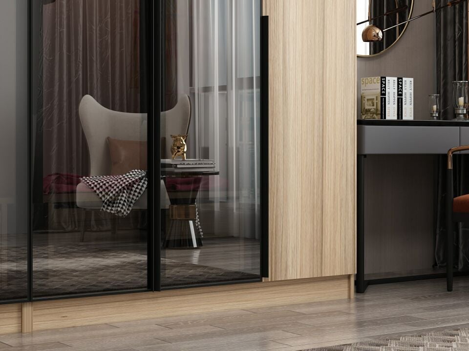 Nisa Plus 6 Kapaklı 4 Çekmece Dolap Dore Plus Dore Reflekte Cam