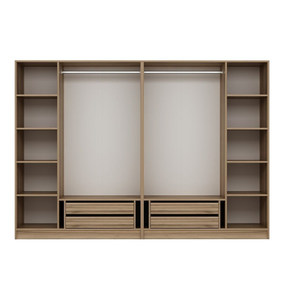 Nisa Plus 6 Kapaklı 4 Çekmece Dolap Dore Plus Dore Reflekte Cam