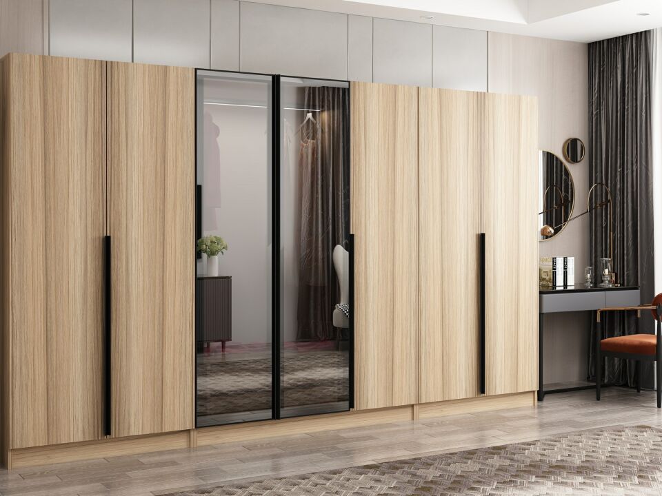 Nisa Plus 7 Kapaklı 2 Çekmece Dolap Dore Plus Dore Reflekte Cam